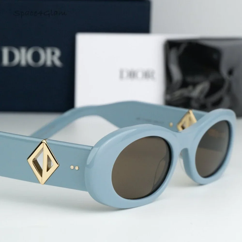 BRAND NEW Dior CD DIAMOND EDITION R11 30F0 Blue Brown Unisex Cat Eye Sunglasses